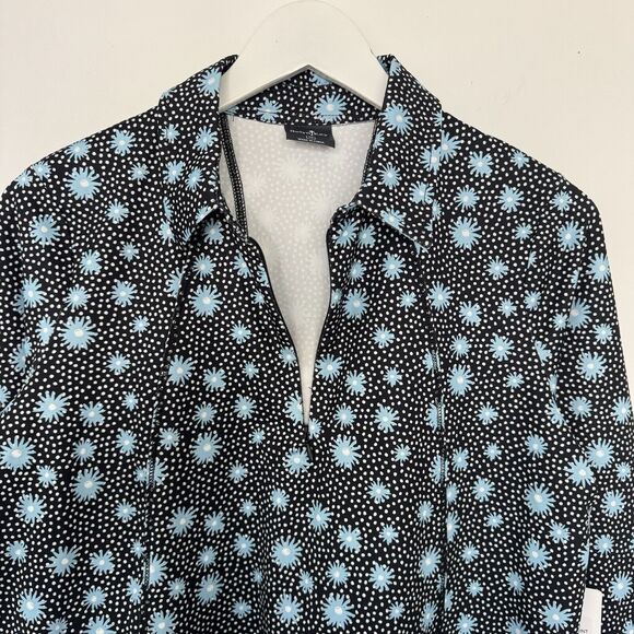 Belyn Key Moonstruck Floral Glacier Long Sleeve Golf Athletic UPF Shirt Medium - Picture 4 of 13